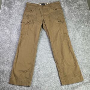 Banana Republic Cargo Pants Men's 35X30 Brown Straight Mid-Rise Pockets Casual